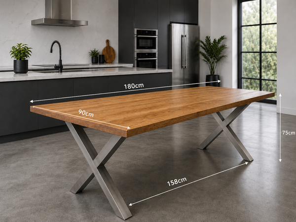X Frame Dining Table