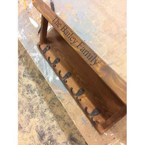 Personalised Hallway Coat Hook and Shelf – Fletcher and Mils